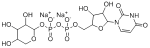 structure of CAS# 108320-89-4, [[5-(2,4-二氧代嘧啶-1-基)-3,4-二羟基四氢呋喃-2-基]甲氧基-氧代磷酰](3,4,5-三羟基四氢吡喃-2-基)磷酸二钠