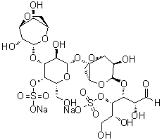 O-3,6-Anhydro-alpha-D-galactopyranosyl-(1→3)-O-4-O-sulfo-beta-D-galactopyranosyl-(1→4)-O-3,6-anhydro-alpha-D-galactopyranosyl-(1→3)-D-galactose 4-(hydrogen sulfate) disodium salt molecular structure (CAS 108347-92-8)