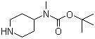CAS # 108612-54-0, 4-N-Boc-4-N-Methyl-aminopiperidine, tert-Butyl N-methyl-N-(4-piperidyl)carbamate