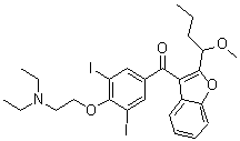 structure of CAS# 1087223-70-8, [4-[2-(二乙基氨基)乙氧基]-3,5-二碘苯基][2-(1-甲氧基丁基)-3-苯并呋喃基]甲酮