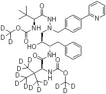CAS # 1092540-56-1, (3S,8S,9S,12S)-3-(1,1-Dimethylethyl)-12-[1,1-di(methyl-d3)ethyl-2,2,2-d3]-8-hydroxy-4,11-dioxo-9-(phenylmethyl)-6-[[4-(2-pyridinyl)phenyl]methyl]-2,5,6,10,13-pentaazatetradecanedioic acid 1,14-di(methyl-d3) ester