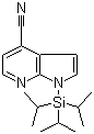 structure of CAS# 1092580-01-2, 1-[Tris(1-methylethyl)silyl]-1H-pyrrolo[2,3-b]pyridine-4-carbonitrile