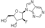 structure of CAS# 109304-16-7, 9-(2-脱氧-2-氟-beta-D-阿拉伯呋喃糖基)-9H-嘌呤