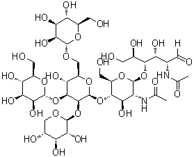 CAS # 110037-52-0, O-alpha-D-Mannopyranosyl-(1→3)-O-[alpha-D-mannopyranosyl-(1→6)]-O-[beta-D-xylopyranosyl-(1→2)]-O-beta-D-mannopyranosyl-(1→4)-O-2-(acetylamino)-2-deoxy-beta-D-glucopyranosyl-(1→4)-2-(acetylamino)-2-deoxy-D-glucose