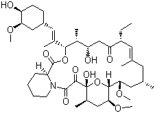 CAS # 11011-38-4, Ascomycin, (3S,4R,5S,8R,9E,12S,14S,15R,16S,18R,19R,26aS)-8-Ethyl-5,6,8,11,12,13,14,15,16,17,18,19,24,25,26,26a-hexadecahydro-5,19-dihydroxy-3-[(1E)-2-[(1R,3R,4R)-4-hydroxy-3-methoxycyclohexyl]-1-methylethenyl]-14,16-dimethoxy-4,10,12,18-tetramethyl-15,19-epoxy-3H-pyrido[2,1-c][1,4]oxaazacyclotricosine-1,7,20,21(4H,23H)-tetrone