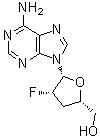 CAS # 110143-10-7, 2'-beta-Fluoro-2',3'-dideoxyadenosine, 9-(2,3-Dideoxy-2-fluoro-beta-D-threo-pentofuranosyl)adenine, F-ddA, Lodenosine, Lodensine, NSC 613792