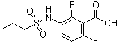structure of CAS# 1103234-56-5, 2,6-二氟-3-(丙磺酰氨基)苯甲酸