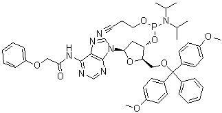 CAS # 110543-74-3, 5'-O-[Bis(4-methoxyphenyl)phenylmethyl]-2'-deoxy-N-(phenoxyacetyl)-adenosine 3'-[2-cyanoethyl bis(1-methylethyl)phosphoramidite]