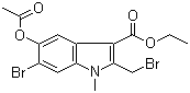 structure of CAS# 110543-98-1, 5-乙酰氧基-6-溴-2-溴甲基-1-甲基吲哚-3-甲酸乙酯