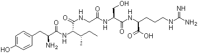 structure of CAS# 110590-64-2, Tyrosinyl-isoleucinyl-glycinyl-serinyl-arginine