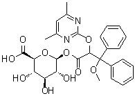 CAS # 1106685-82-8, beta-D-Glucopyranuronic acid 1-[alpha-[(4,6-dimethyl-2-pyrimidinyl)oxy]-beta-methoxy-beta-phenylbenzenepropanoate]