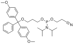 CAS # 110894-23-0, Spacer Phosphoramidite C3, 3-[3-[bis(4-methoxyphenyl)-phenylmethoxy]propoxy-[di(propan-2-yl)amino]phosphanyl]oxypropanenitrile