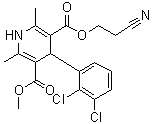structure of CAS# 110962-94-2, 4-(2,3-二氯苯基)-1,4-二氢-2,6-二甲基-3,5-吡啶二甲酸 3-(2-氰基乙基)酯 5-甲酯