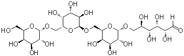 CAS # 1111-08-6, Verbascotetraose, O-alpha-D-Galactopyranosyl-(1→6)-O-alpha-D-galactopyranosyl-(1→6)-O-alpha-D-galactopyranosyl-(1→6)-D-glucose