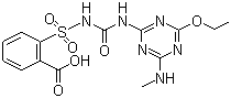 CAS 登录号：111353-84-5, 胺苯磺隆, 2-[(4-乙氧基-6-甲胺基-1,3,5-三嗪-2-基)氨基甲酰基氨基磺酰基]苯甲酸甲酯