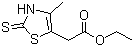 CAS # 111874-19-2, Ethyl 2-(2-mercapto-4-methyl-1,3-thiazol-5-yl)acetate, 2,3-Dihydro-4-methyl-2-thioxo-5-thiazoleacetic acid ethyl ester
