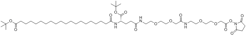 structure of CAS# 1118767-17-1, C20-OTBU-GLU(OTBU)-AEEA-AEEA-OSU