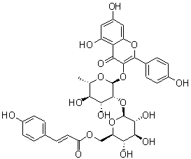 CAS # 111957-48-3, Kaempferol 3-O-beta-D-(6''-p-coumaroyl)glucopyranosyl(1→2)-alpha-L-rhamnopyranoside