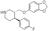 CAS # 112058-85-2, (+)-Paroxetine, (3R,4S)-3-[(1,3-Benzodioxol-5-yloxy)methyl]-4-(4-fluorophenyl)piperidine, NNC 20-7052