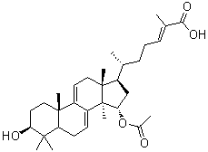 CAS # 112430-64-5, Ganoderic acid T-N, (3beta,15alpha,24E)-15-(Acetyloxy)-3-hydroxy-lanosta-7,9(11),24-trien-26-oic acid, Ganoderic acid N