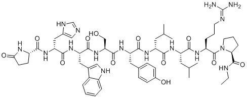 structure of CAS# 112642-11-2, (D-His2)-Leuprolide Trifluoroacetic Acid Salt
