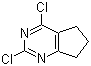 structure of CAS# 1127-85-1, 2,4-Dichloro-6,7-dihydro-5H-cyclopentapyrimidine
