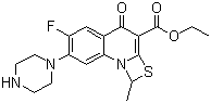 structure of CAS# 113028-17-4, 6-氟-7-哌嗪-1-甲基-4-氧代-[1,3]硫氮杂环[3,2-a]喹啉-3-羧酸乙酯