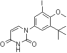 structure of CAS# 1132940-53-4, 1-(3-tert-Butyl-5-iodo-4-methoxyphenyl)pyrimidine-2,4(1H,3H)-dione
