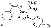 CAS # 1133104-47-8, 4-(4-Bromophenyl)-2-[(4-fluorobenzoyl)amino]-3-thiophenecarboxylic acid sodium salt