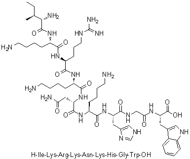 CAS 登录号：1133961-79-1, L-异亮氨酰-L-赖氨酰-L-精氨酰-L-赖氨酰-L-天冬氨酰胺酰-L-赖氨酰-L-组氨酰甘氨酰-L-色氨酸