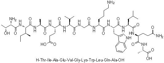 CAS # 1133962-60-3, L-Threonyl-L-isoleucyl-L-alanyl-L-alpha-glutamyl-L-valylglycyl-L-lysyl-L-tryptophyl-L-leucyl-L-glutaminyl-L-alanine