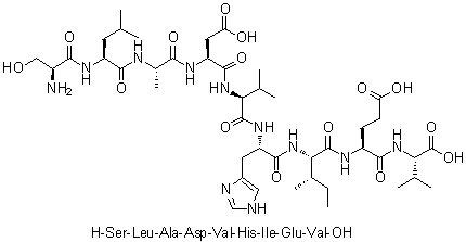 CAS # 1133963-95-7, L-Seryl-L-leucyl-L-alanyl-L-alpha-aspartyl-L-valyl-L-histidyl-L-isoleucyl-L-alpha-glutamyl-L-valine