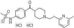 structure of CAS# 113559-13-0, N-[4-[[1-[2-(6-Methyl-2-pyridinyl)ethyl]-4-piperidinyl]carbonyl]phenyl]methanesulfonamide dihydrochloride
