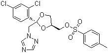 cis-[2-(2,4-Dichlorophenyl)-2-(1H-1,2,4-triazol-1-ylmethyl)-1,3-dioxolan-4-yl]methyl-p-toluenesulfonate molecular structure (CAS 113770-65-3)