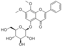 CAS # 113963-39-6, Andrographidine C, 7-O-Methylwogonin 5-O-glucoside, 7-O-Methylwogonin 5-glucoside