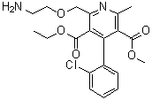 structure of CAS# 113994-41-5, 2-[(2-氨基乙氧基)甲基]-4-(2-氯苯基)-6-甲基-3,5-吡啶二甲酸 3-乙基 5-甲基酯