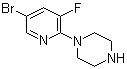 structure of CAS# 1141669-85-3, 1-(5-Bromo-3-fluoro-2-pyridinyl)piperazine