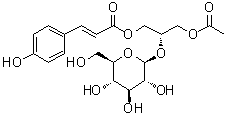 CAS # 114420-67-6, Regaloside B, (1S)-2-(Acetyloxy)-1-[[[(2E)-3-(4-hydroxyphenyl)-1-oxo-2-propen-1-yl]oxy]methyl]ethyl beta-D-glucopyranoside