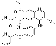 CAS # 1144516-19-7, N2-[4-[[3-Chloro-4-(2-pyridinylmethoxy)phenyl]amino]-3-cyano-7-ethoxy-6-quinolinyl]-N1,N1-dimethylethanediamide