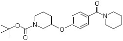 CAS 登录号：1146080-01-4, 3-[4-(1-哌啶基羰基)苯氧基]-1-哌啶甲酸叔丁酯