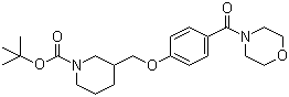 CAS 登录号：1146080-07-0, 3-[[4-(4-吗啉基羰基)苯氧基]甲基]-1-哌啶甲酸叔丁酯