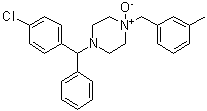 CAS # 114624-69-0, Meclozine N-oxide, 1-[(4-Chlorophenyl)phenylmethyl]-4-[(3-methylphenyl)methyl]piperazine 4-oxide