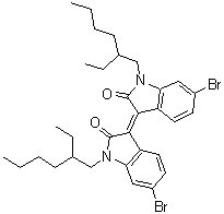 CAS 登录号：1147124-23-9, 6-溴-3-[6-溴-1-(2-乙基己基)-1,2-二氢-2-氧代-3H-吲哚-3-亚基]-1-(2-乙基己基)-1,3-二氢-2H-吲哚-2-酮