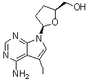 structure of CAS# 114748-70-8, (2S,5R)-5-(4-Amino-5-iodo-7H-pyrrolo[2,3-d]pyrimidin-7-yl)tetrahydro-2-furanmethanol