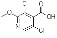 structure of CAS# 1147979-40-5, 3,5-Dichloro-2-methoxy-4-pyridinecarboxylic acid