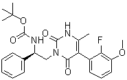 CAS 登录号：1150560-42-1, N-[(1R)-2-[5-(2-氟-3-甲氧基苯基)-3,6-二氢-4-甲基-2,6-二氧代-1(2H)-嘧啶基]-1-苯基乙基]氨基甲酸叔丁酯
