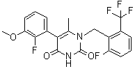 structure of CAS# 1150560-59-0, 5-(2-Fluoro-3-methoxyphenyl)-1-[[2-fluoro-6-(trifluoromethyl)phenyl]methyl]-6-methyl-2,4(1H,3H)-pyrimidinedione