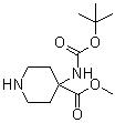 structure of CAS# 115655-44-2, 4-(叔丁氧羰基氨基)哌啶-4-羧酸甲酯