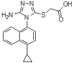 CAS # 1158970-37-6, 2-[[5-Amino-4-(4-cyclopropylnaphthalen-1-yl)-4H-1,2,4-triazol-3-yl]thio]acetic acid