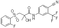 CAS 登录号：1159977-36-2, N-[4-氰基-3-(三氟甲基)苯基]-3-[(2-氟苯基)磺酰基]-2-羟基-2-甲基丙酰胺